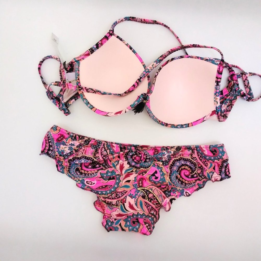 Pink Floral Paisley Bikini Set - Picture 4 of 12